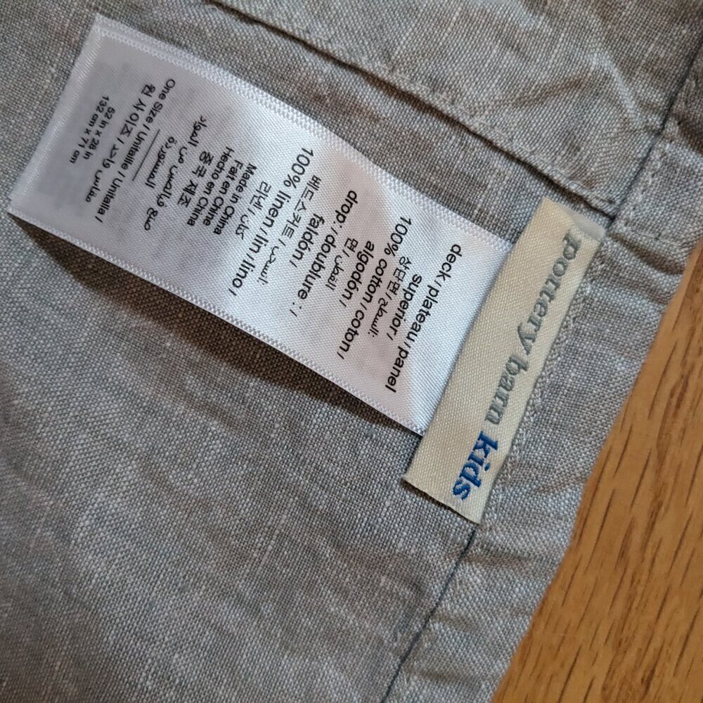 Pottery Barn Kids Grey Linen Crib Skirt/Changing Pad Cover - Picture 5 of 7